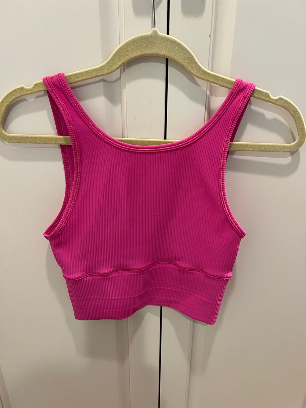 Lululemon Bright Pink Ribbed Crop Tank Top - Women Intimates & Sleepwear 4. 🆕